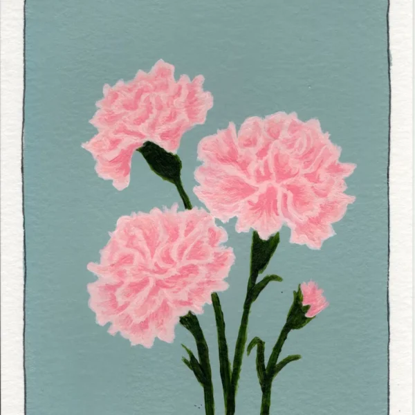 An art print of a Carnation