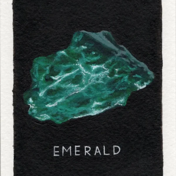 An art print of an Emerald gemstone