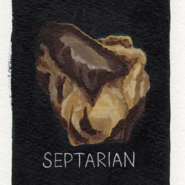 An art print of a Septarian gemstone