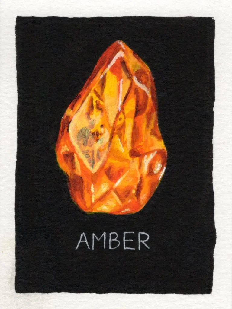 An original art print of an Amber gemstone