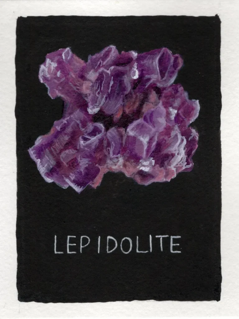 An original art print of Lepidolite